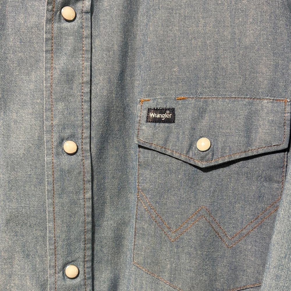Wrangler Light Blue Denim Button-Up